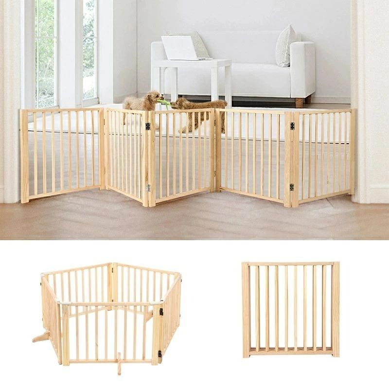 戸口/階段/木製 【時限特恵!】木製ペットゲート 家具 柵 自立式 犬 ゲート 犬 折り式バリア ドッグゲート ドッグフェンス ペット用 家用|セレクトギアマーケット