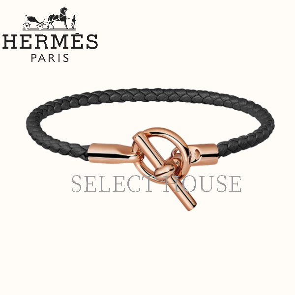 現行品✨未使用品✨エルメス GP×レザー グレナンH ブラック ブレスレット 現行品✨未使用品✨エルメス GP×レザー グレナンH ブラック