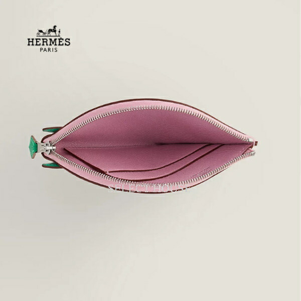 HERMES　エルメスパドック　ウォレットレディース　コインケース　ミニウォレットPorte-monnaie　PaddockピンクレザーH079230CKAZ