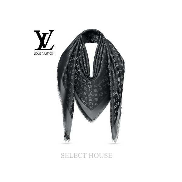 LOUIS VUITTON 大判ストール　ショール　ネイビー LOUIS VUITTON ルイヴィトン ショール ストール エシャルプ 大判