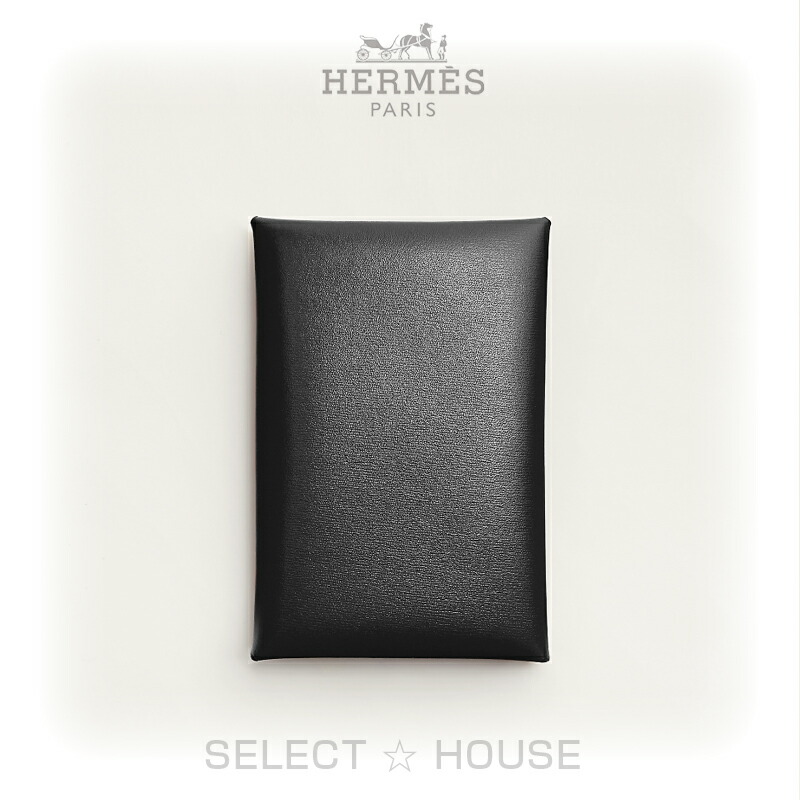*話題沸騰*【HERMES】エプソムカーフカードホルダー エルメス ベアンカードケースモノクローム ソーブラック