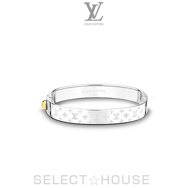 【正規店購入】Louis Vuitton ホワイト バングル モノグラム LOUIS VUITTON ルイヴィトン ブレスレット バングル ジョンク
