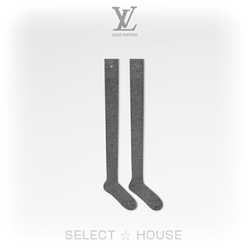楽天市場】LOUIS VUITTON ニーハイ ソックス LVロゴチャーム付き lv
