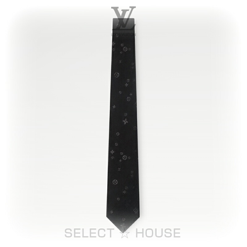 お値下げ ルイヴィトン ネクタイ 黒 7cm ナロータイ モノグラム ラメ入り LOUIS VUITTON ルイヴィトン ネクタイ M78764 モノグラム