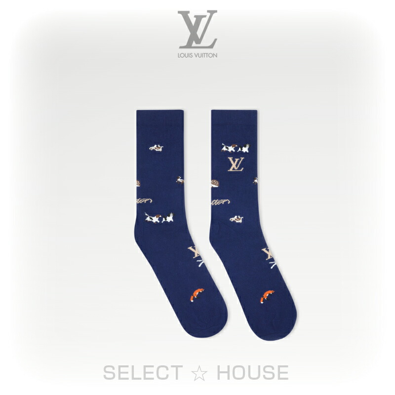 楽天市場】LOUIS VUITTON ニーハイ ソックス LVロゴチャーム付き lv