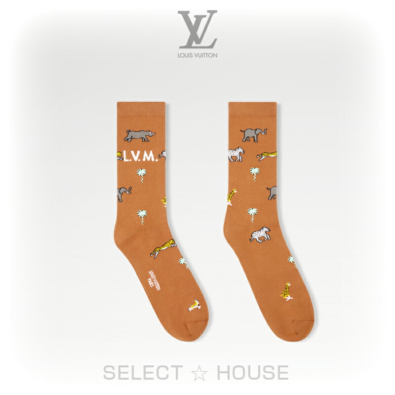 楽天市場】LOUIS VUITTON ニーハイ ソックス LVロゴチャーム付き lv