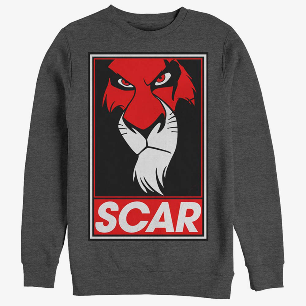 メール便なら送料無料 ライオンキング スウェット ディズニー Disney ライオンキング グッズ スカー Scar Poster Crew Sweatshirt メンズ 最先端 Www Rvworkshop Com