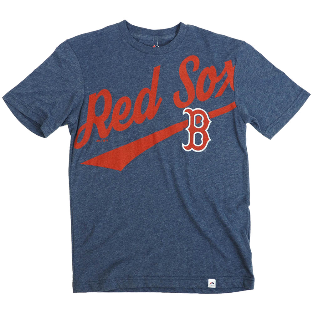 レッドソックス MLB Tシャツ マジェスティック Majestic ネイビー メンズ 半袖 Script Name T-Shirt