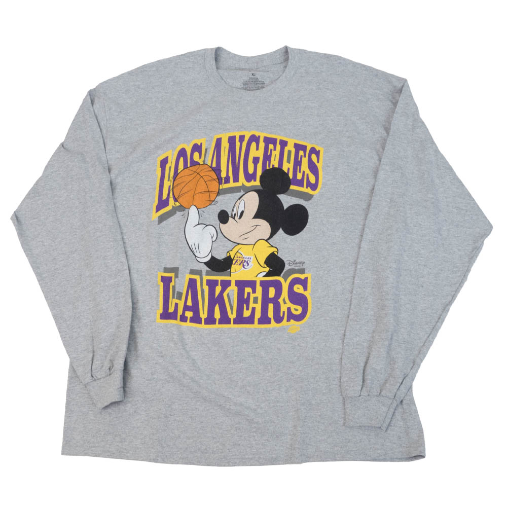 ポイント10倍 レイカーズ Nba Tシャツ Junk Food グレー ミッキーマウス ディズニー メンズ 長袖 ロンt Mickey Mouse Imprinted Long Sleeve T Shirt 高級感 Admin Maryvisa Com