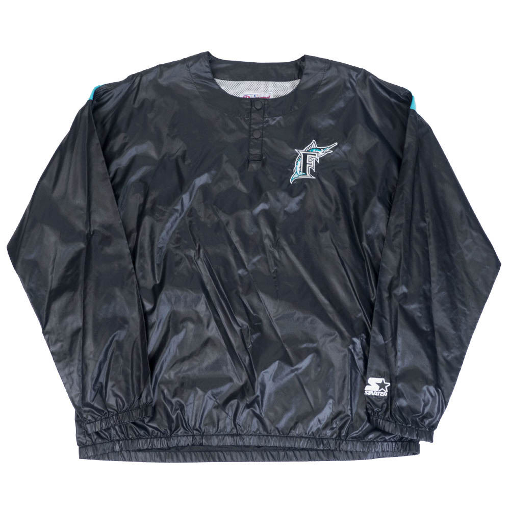 フロリダ・マーリンズ ジャケット MLB STARTER ブラック Diamond Collection Cage Jacket メンズ 長袖 プルオーバー ジャケット 2212msg|映画エンタメショップ SELECTION