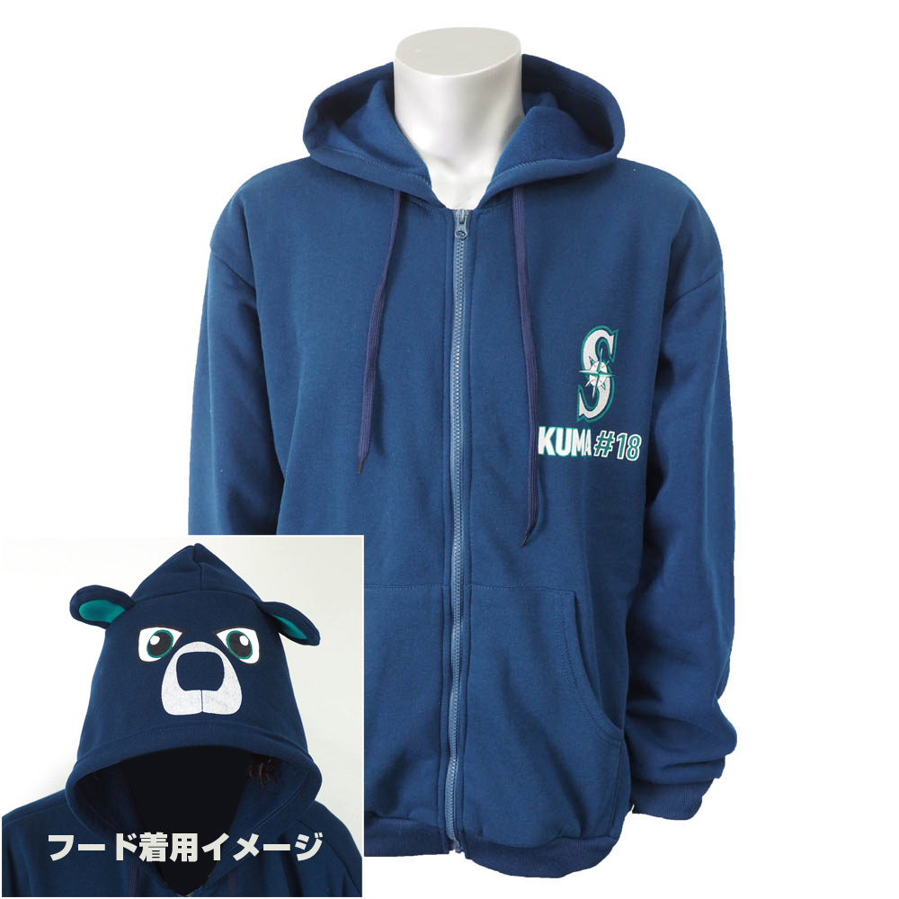 MLB パーカー マリナーズ 岩隈久志 Kuma/クマ ベア パーカー ネイビー レアアイテム|映画エンタメショップ SELECTION