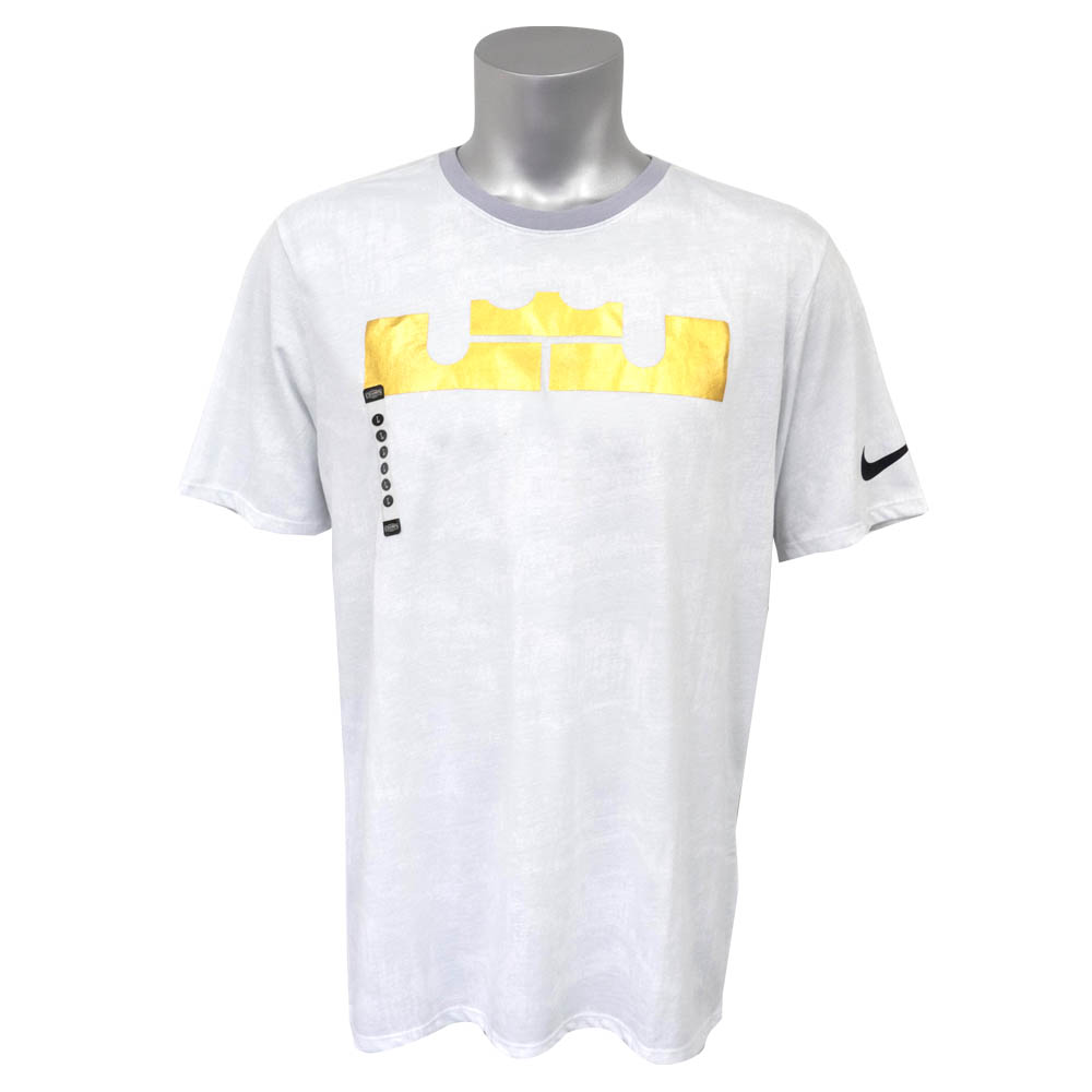 white and gold nike t shirt