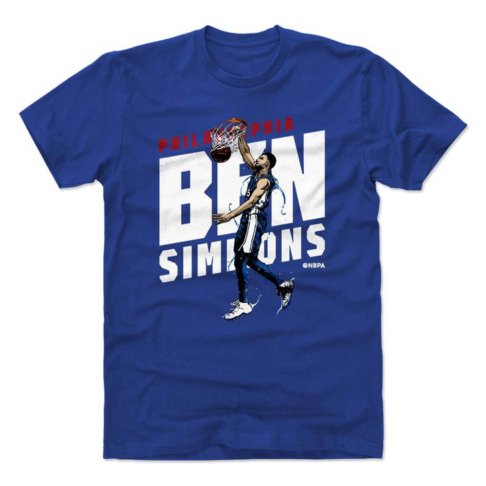 NBA Tシャツ 76ers ベン・シモンズ プレーヤー アート スラム 500Level ロイヤルブルー【OCSL】
