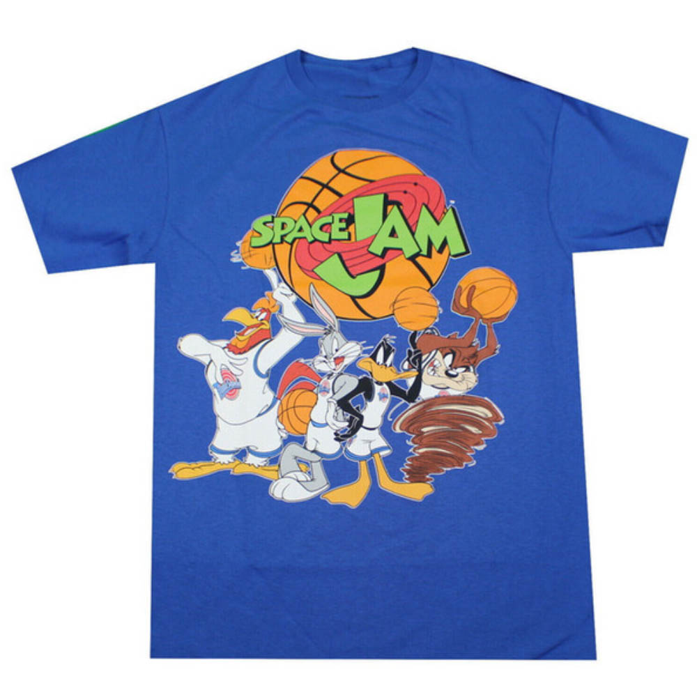 Movie Tシャツ ルーニー・テューンズ スペース・ジャム グループショット ロイヤル【OCSL】