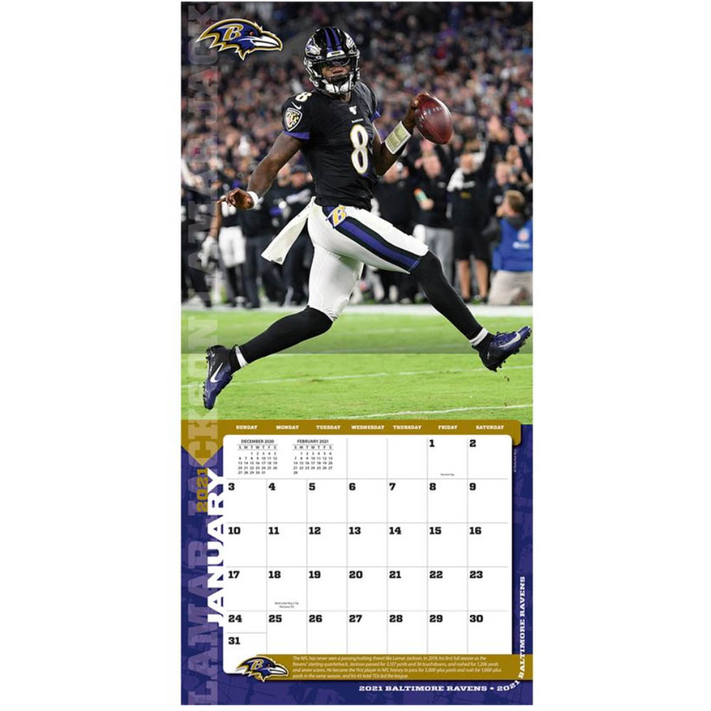 楽天市場 ラマー ジャクソン カレンダー Nfl レイブンズ 21年版 プレーヤー 壁掛け ポスターインテリア Turner 映画エンタメショップ Selection