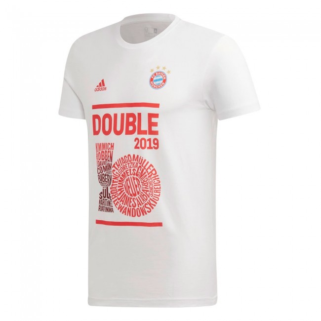 バイエルン・ミュンヘン Tシャツ アディダス 2019 2冠達成記念 ブンデスリーガ 半袖 Adidas ホワイト サッカー