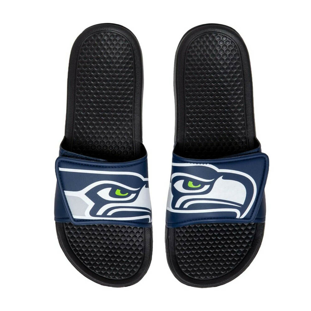 Nfl シーホークス サンダル シューズ Cropped Big Logo Flip Flop Forever Collectibles ネイヴィー Slavatours Com