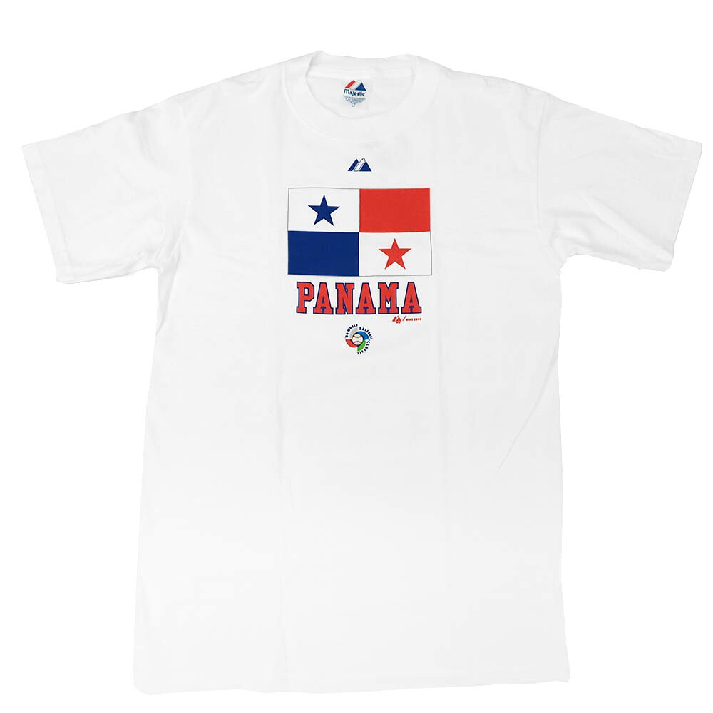 WBC パナマ プルオーバー デッド買い溜める 2006 ワールドベースボールクラッシク 信号旗 軍旗 Tee マジェスティック/Majestic 白いこと