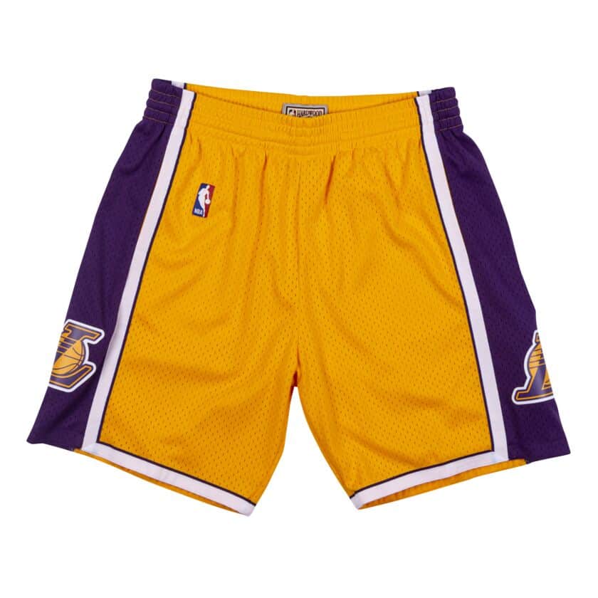 NBA レイカーズ ショートパンツ スウィングマンショーツ 2009-10 ミッチェル＆ネス/Mitchell & Ness LightGold/Purple｜映画エンタメショップ SELECTION