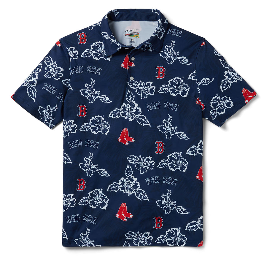 MLB レッドソックス ポロシャツ ハワイアン PUA PERFORMANCE POLO レインスプーナー Reyn Spooner ネイビー|映画エンタメショップ SELECTION