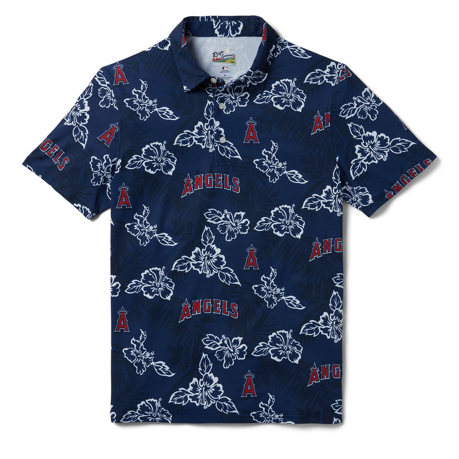 MLB エンゼルス ポロシャツ ハワイアン PUA PERFORMANCE POLO レインスプーナー Reyn Spooner ネイビー