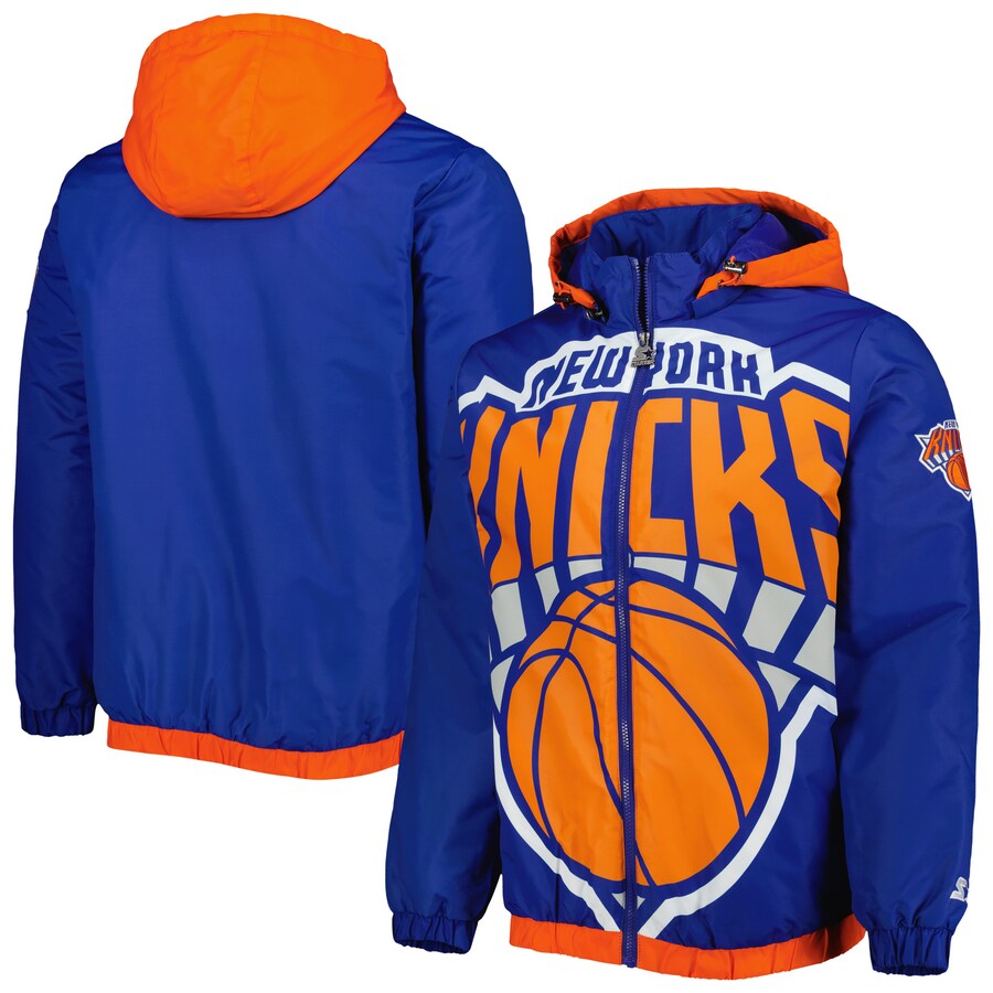 NBA ニックス ジャケット ビックチームロゴ トリプルダブル パーカー フーディー STARTER ブルー 2212bsg