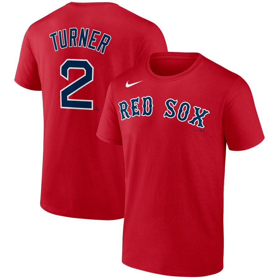 MLB ジャスティン・ターナー レッドソックス Tシャツ Player ネーム&ナンバー T-shirt 移籍組 ナイキ/Nike レッド