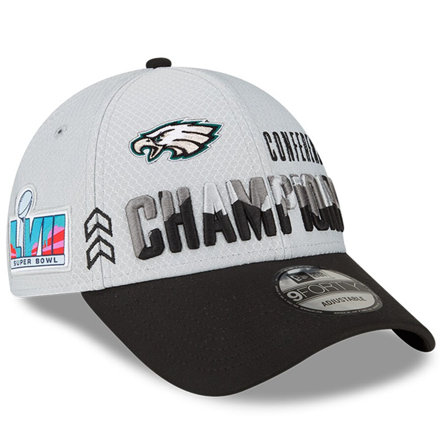 NFL イーグルス キャップ 2022 NFC カンファレンス 優勝記念 ロッカールーム 9FORTY Adjustable ニューエラ/New Era グレー/ブラック｜映画エンタメショップ SELECTION