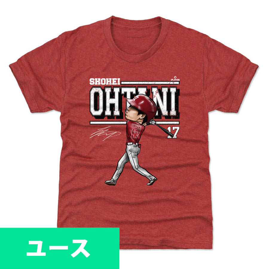 MLB 大谷翔平 エンゼルス Tシャツ ユース キッズ Cartoon WHT カートゥーン 500Level レッド