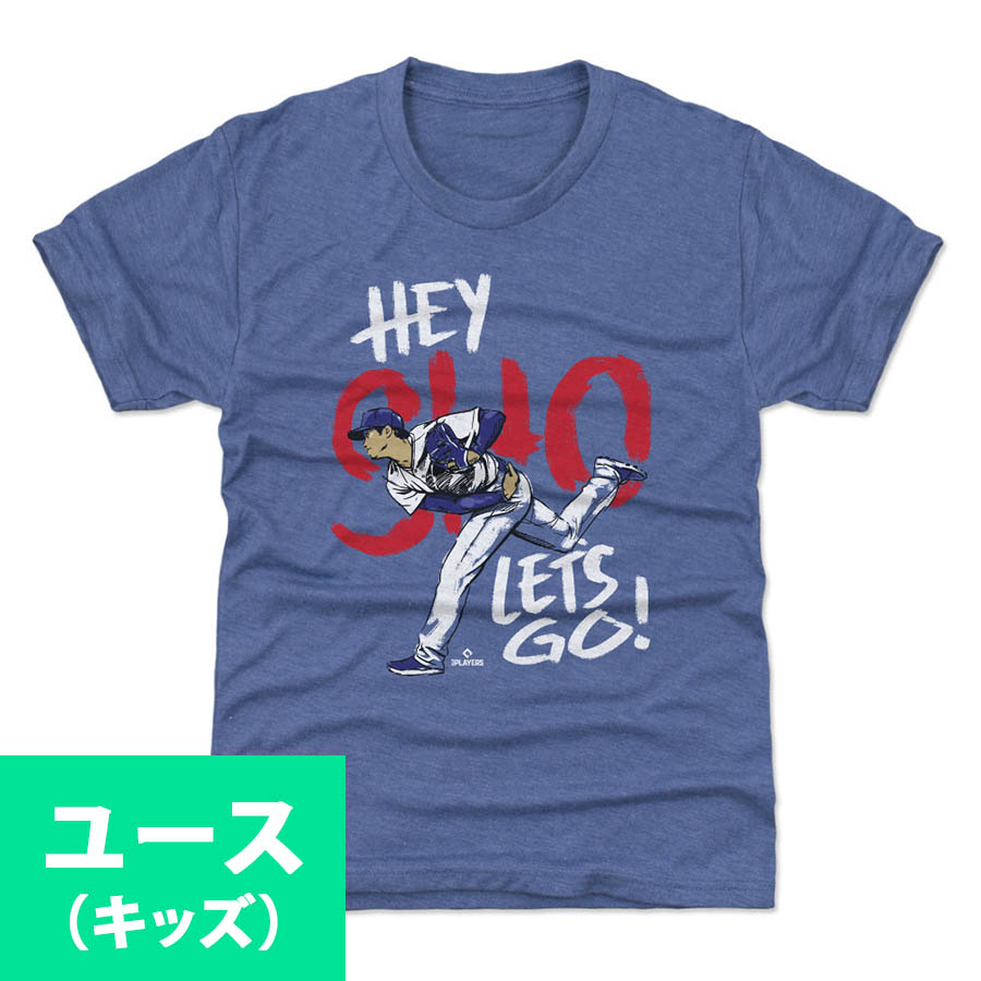 MLB 大谷翔平 ドジャース Tシャツ キッズサイズ ユース Hey Sho W WHT 500Level ロイヤル