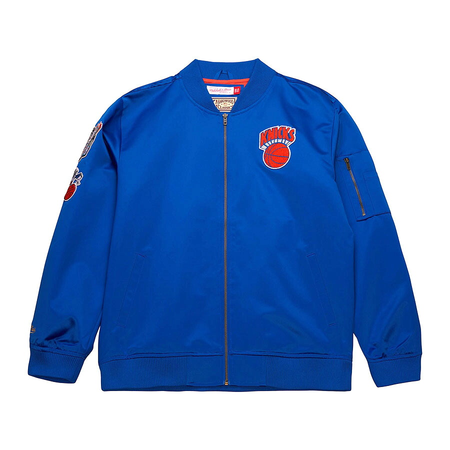NBA ニックス ジャケット サテン ボンバージャケット ライトウェイト ミッチェル＆ネス/Mitchell & Ness ロイヤル