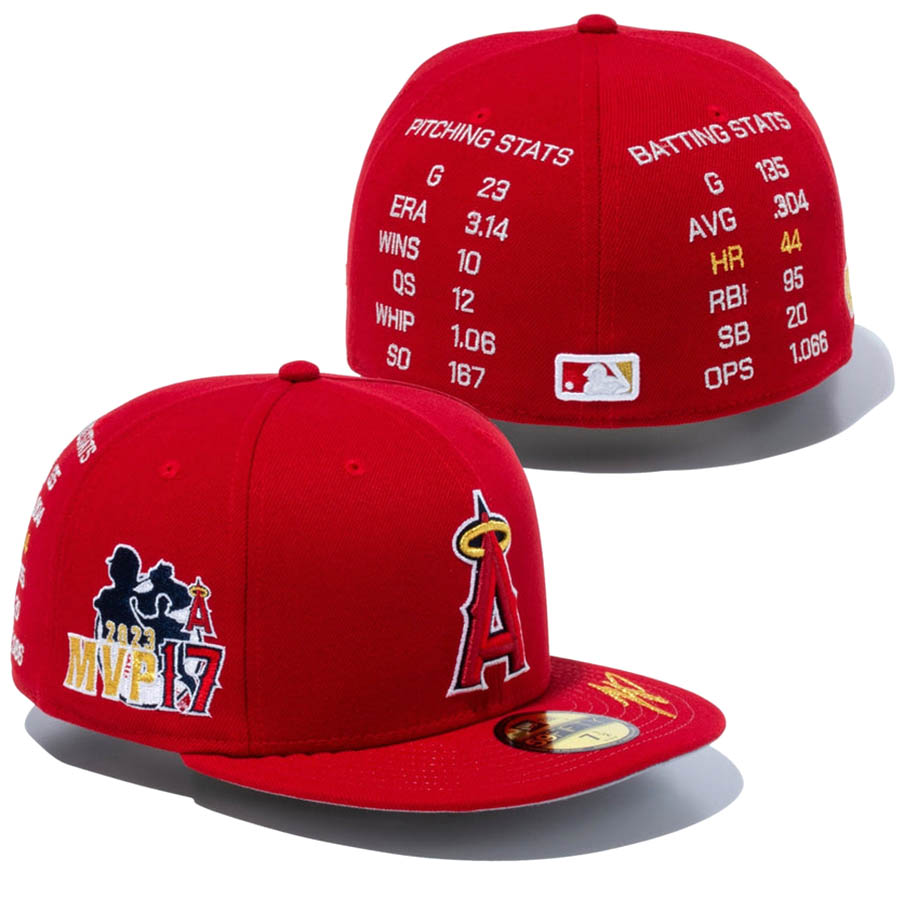 MLB 大谷翔平 エンゼルス キャップ 2023 MVP \u0026 HR王 59FIFTY Fitted ニューエラ/New Era スカーレット ゴールド【nejp】