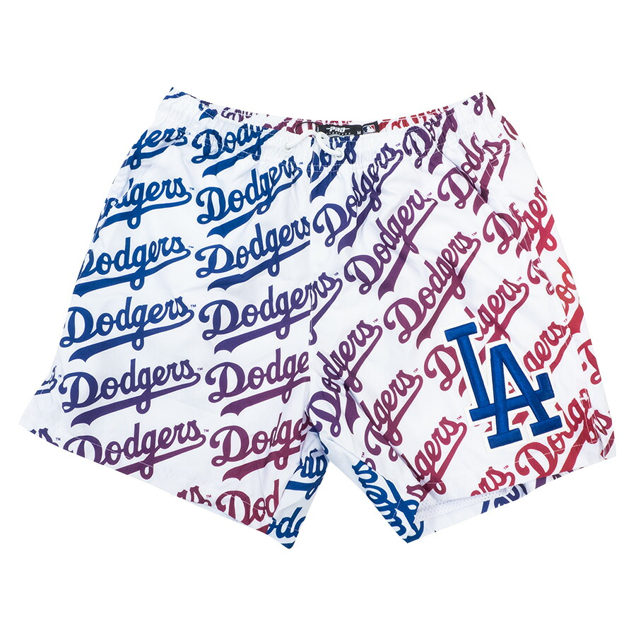 MLB ドジャース パンツ/ショーツ OMBRE WORDMARK REPEAT WOVEN SHORT Pro Standard ホワイト