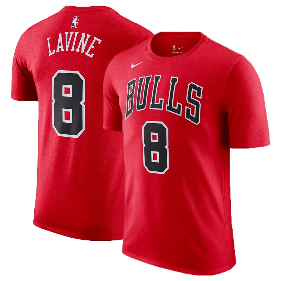 NBA ザック・ラビーン 風の強い町・ブルズ ティーシャツ 名まえ＆携帯電話 Name \u0026 Number T-Shirt ナイキ/Nike 赤いこと Tシャツ・カットソー-トップス