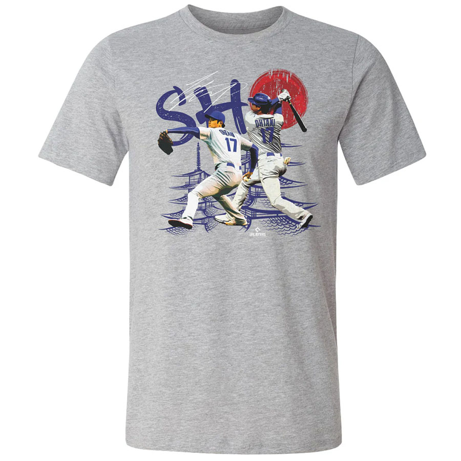 MLB 大谷翔平 ドジャース Tシャツ 【New Model】 Los Angeles D SHO Dual WHT T-Shirt 500Level ヘザーグレー【od2W】|映画エンタメショップ SELECTION