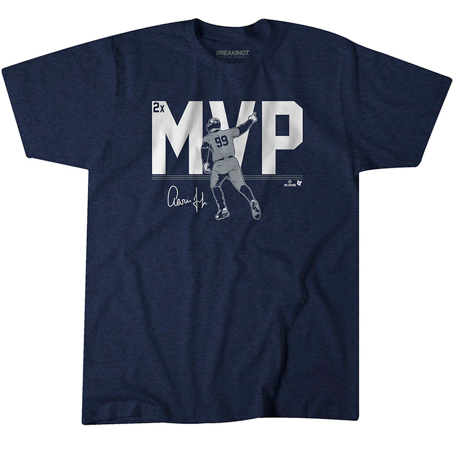 MLB アーロン・価値づける ヤンキース プルオーバー 2024 ア・リーグMVP贏ち得る不死化 T-Shirt BreakingT 米国海軍