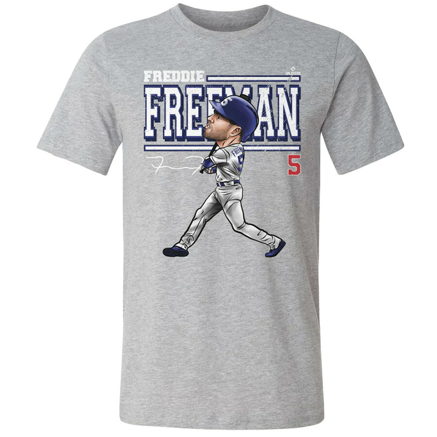 MLB フレディ・フリーマン ドジャース Tシャツ Los Angeles D Cartoon WHT 500Level ヘザーグレー｜映画エンタメショップ SELECTION