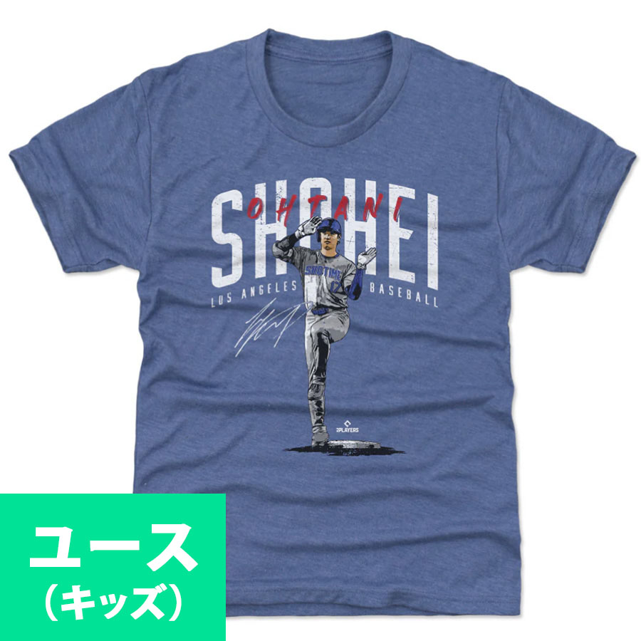 MLB 大谷翔平 ドジャース Tシャツ Los Angeles D Base Pose WHT 500Level ロイヤル