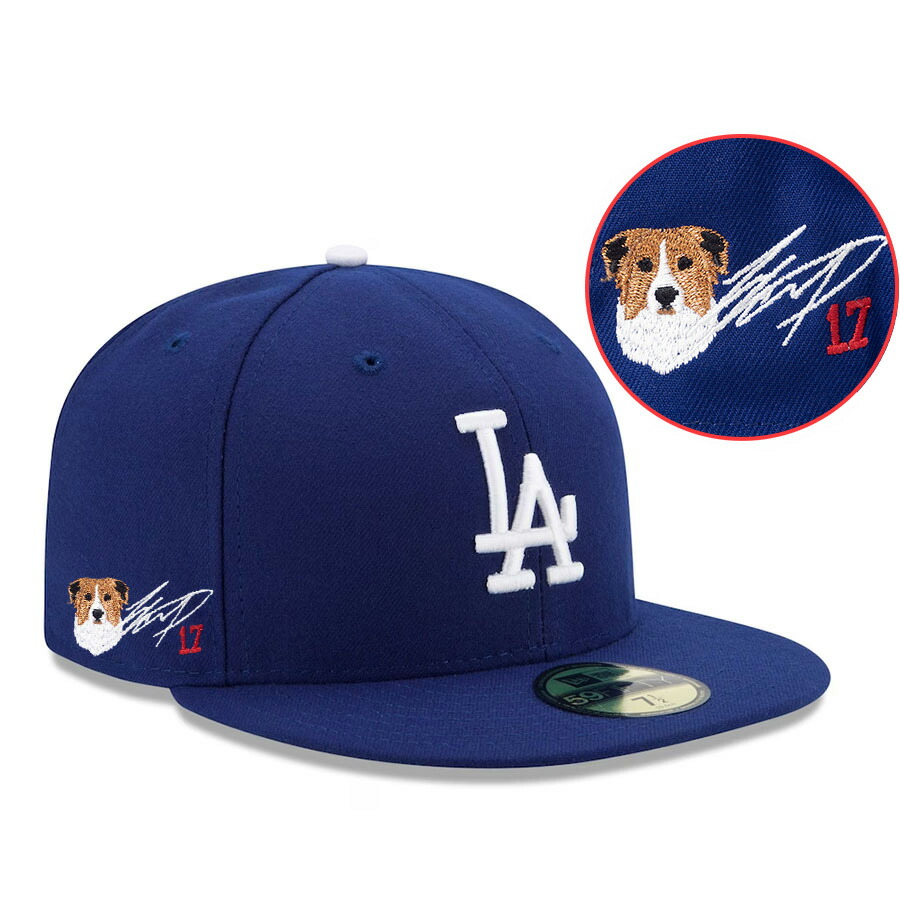 デコピン刺繍入り　Dodgers 野球帽 6 7/8 青色 デコピン刺繍入り Dodgers 野球帽 6 7/8 青色（デコピン刺繍入り