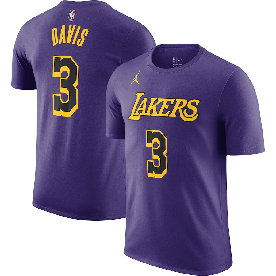 NBA アンソニー・デイビス レイカーズ Tシャツ 2022/23 ステートメント ネーム&ナンバー T-Shirt ジョーダンブランド パープル