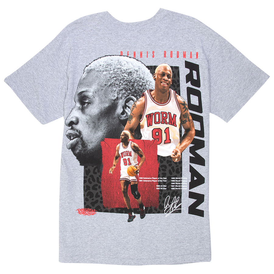 NBA デニス・ロッドマン シカゴ・ブルズ Tシャツ 現地買付 Rodman Graphic T-Shirt TILLYS グレー|映画エンタメショップ SELECTION