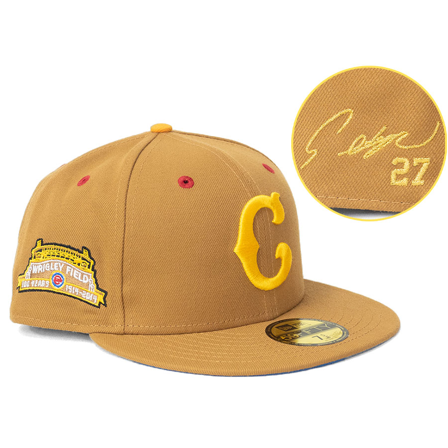 MLB 鈴木誠也 カブス キャップ 【海外買付】リグレーフィールド 100周年 59FIFTY サイン刺繍 ニューエラ/New Era ライトブラウン|映画エンタメショップ SELECTION