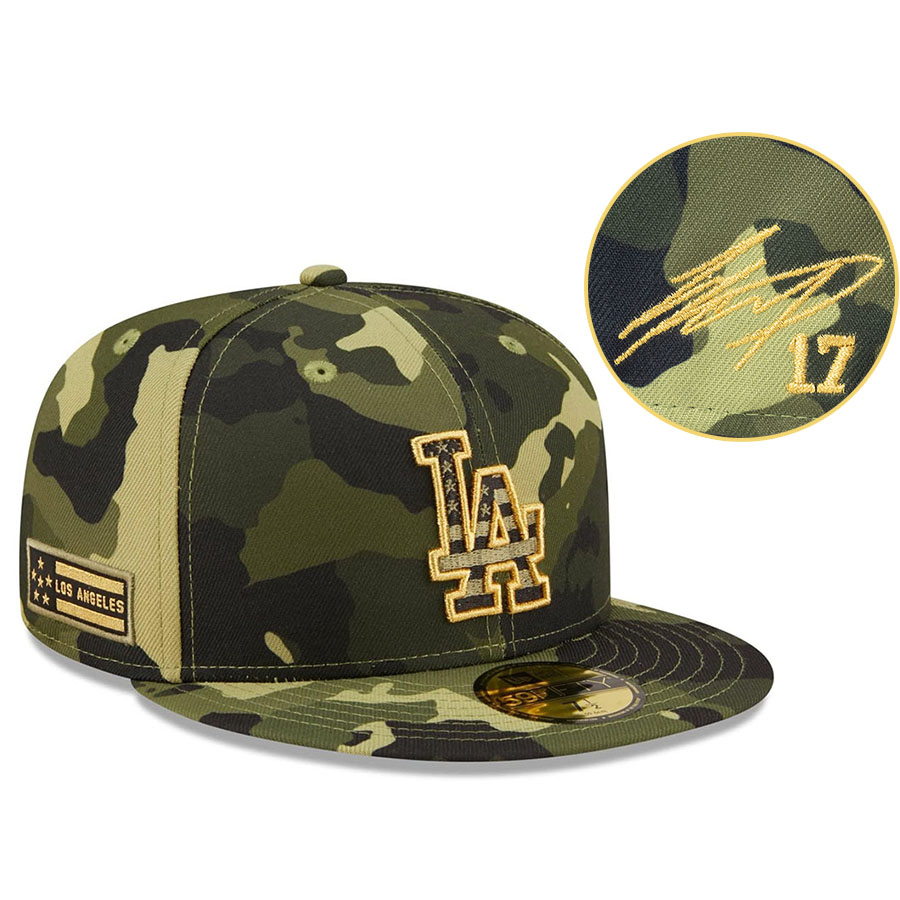 MLB 大谷翔平 ドジャース キャップ 【海外買付】2022 アームドフォースデー On-Field 59FIFTY サイン刺繍 ニューエラ/New Era カモ｜映画エンタメショップ SELECTION
