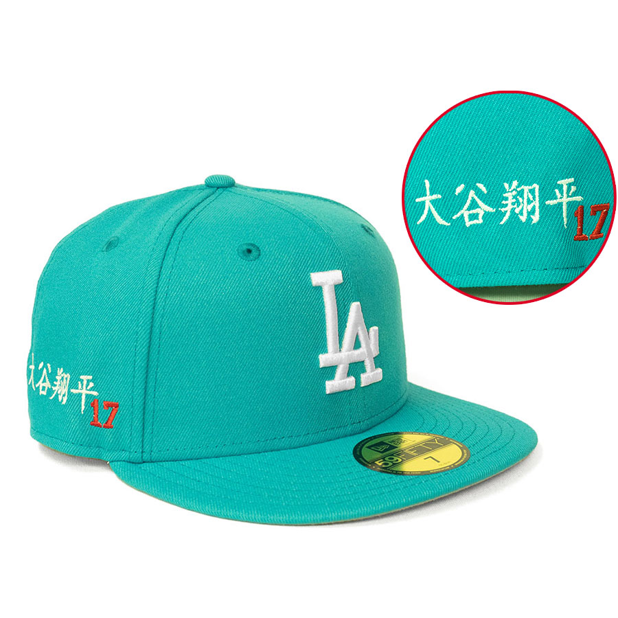 MLB 大谷翔平 ドジャース キャップ 【海外買付】Color Pack 59FIFTY 漢字サイン刺繍 ニューエラ/New Era ティール|映画エンタメショップ SELECTION