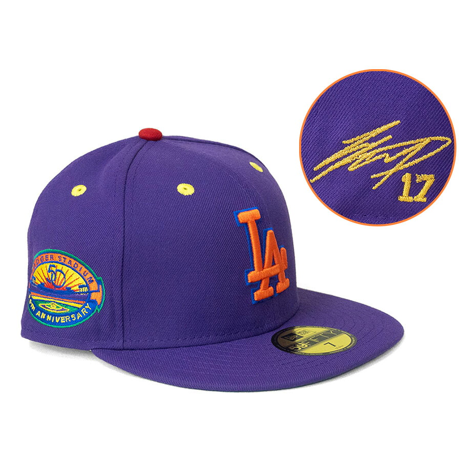 MLB 大谷翔平 ドジャース キャップ 【海外買付】ドジャースタジアム50周年 Patch CP 59FIFTY サイン刺繍 ニューエラ/New Era パープル|映画エンタメショップ SELECTION