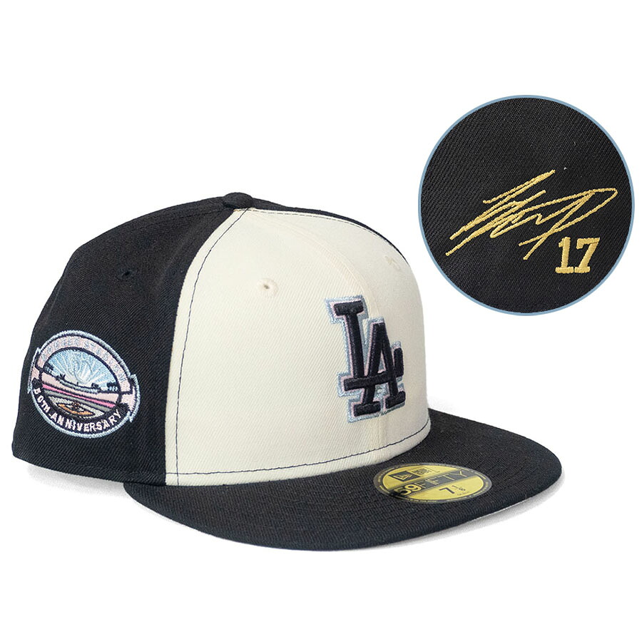 MLB 大谷翔平 ドジャース キャップ 海外買付 ドジャースタジアム50周年 Patch CP 59FIFTY サイン刺繍 ニューエラ/New Era クリーム|映画エンタメショップ SELECTION