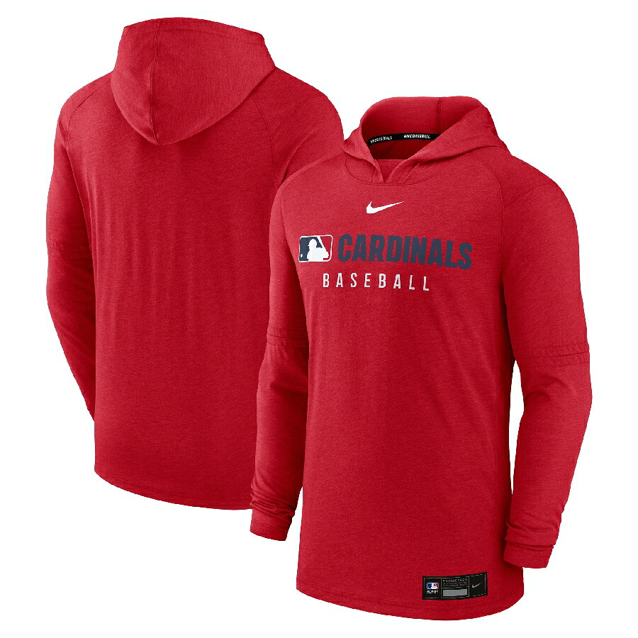 MLB カージナルス パーカー 【海外モデル】オーセンティックコレクション Tri-Bland プルオーバー ナイキ/Nike ヘザーレッド