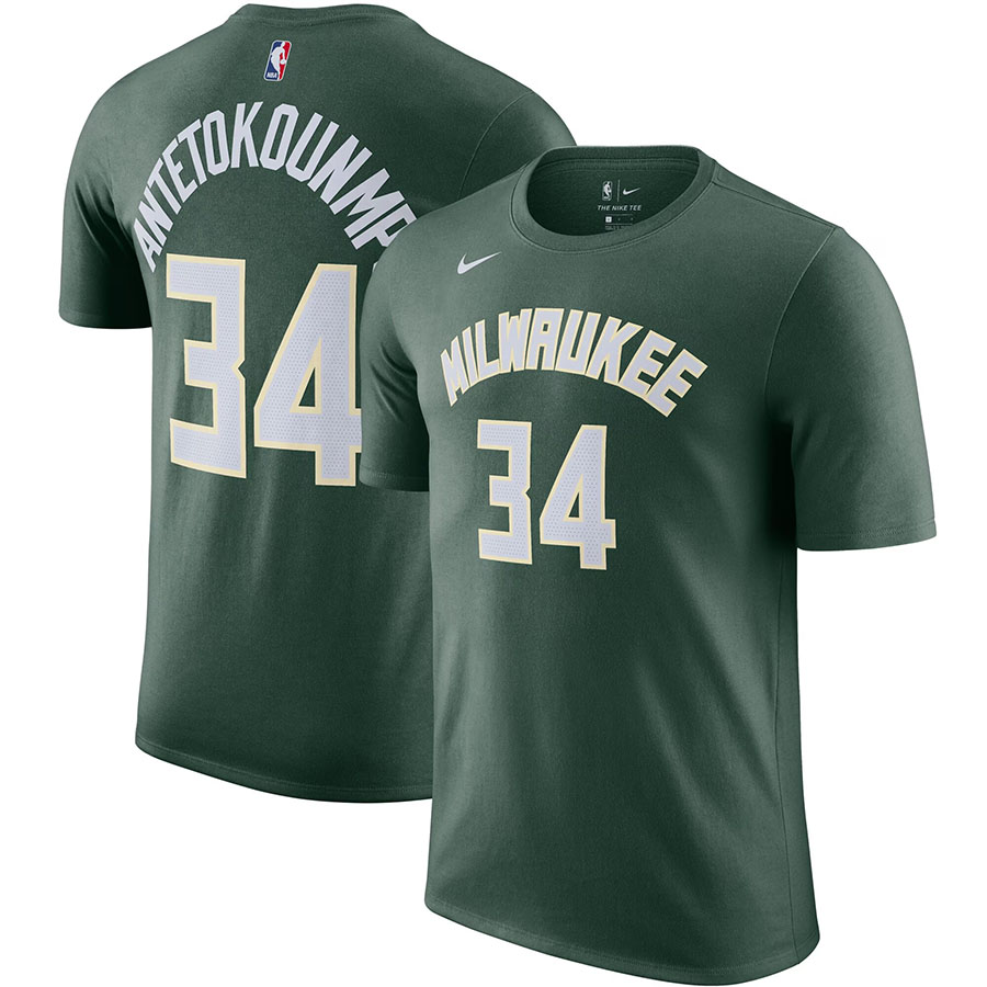 NBA ヤニス・アデトクンボ ミルウォーキー・バックス Tシャツ ネーム＆ナンバー T-Shirt ナイキ/Nike フォレストグリーン