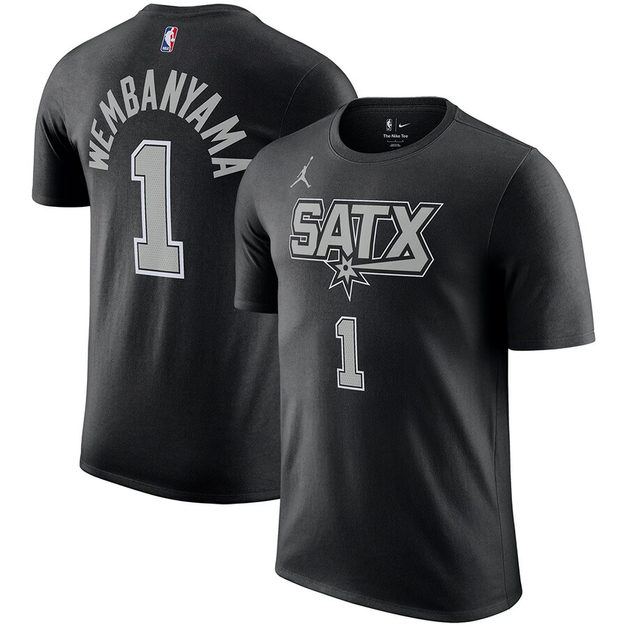 NBA ビクター・ウェンバンヤマ スパーズ Tシャツ 2022/23 ステートメント ネーム＆ナンバー T-Shirt ジョーダンブランド ブラック