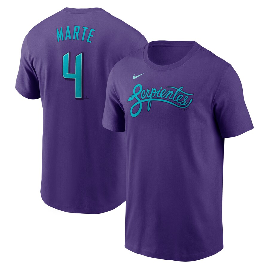 MLB ケーテル・マルテ ダイヤモンドバックス Tシャツ 2025 シティーコネクト Fuse ネーム＆ナンバー T-Shirt ナイキ/Nike パープル